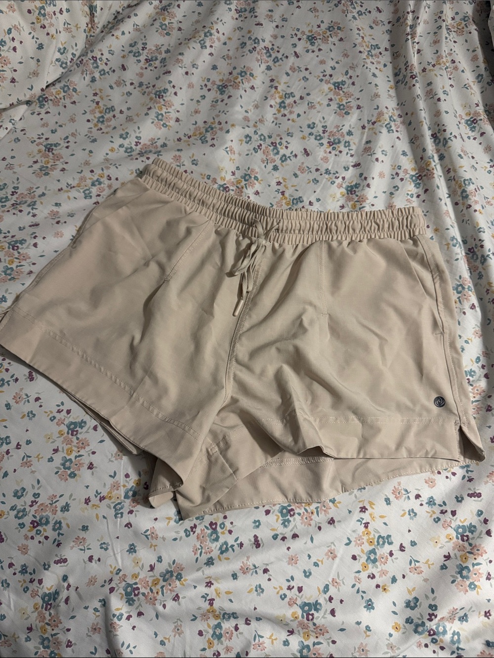 Apana Light Beige Elastic Waist Athletic Shorts